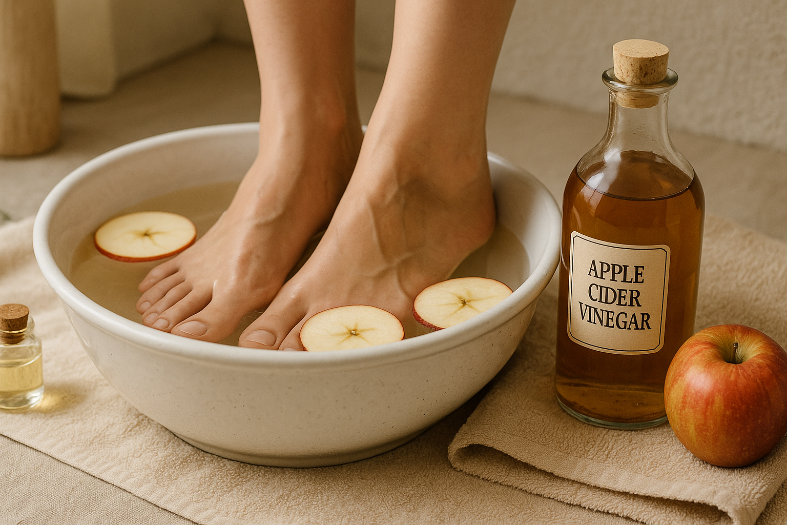 Bain de pied au vinaigre de cidre : bienfaits, recette et conseils