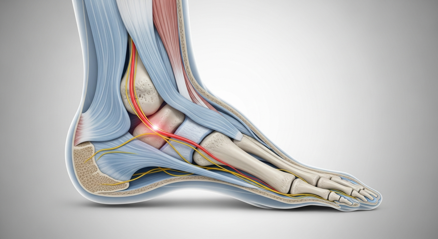 Compression nerveuse cheville : causes et traitement
