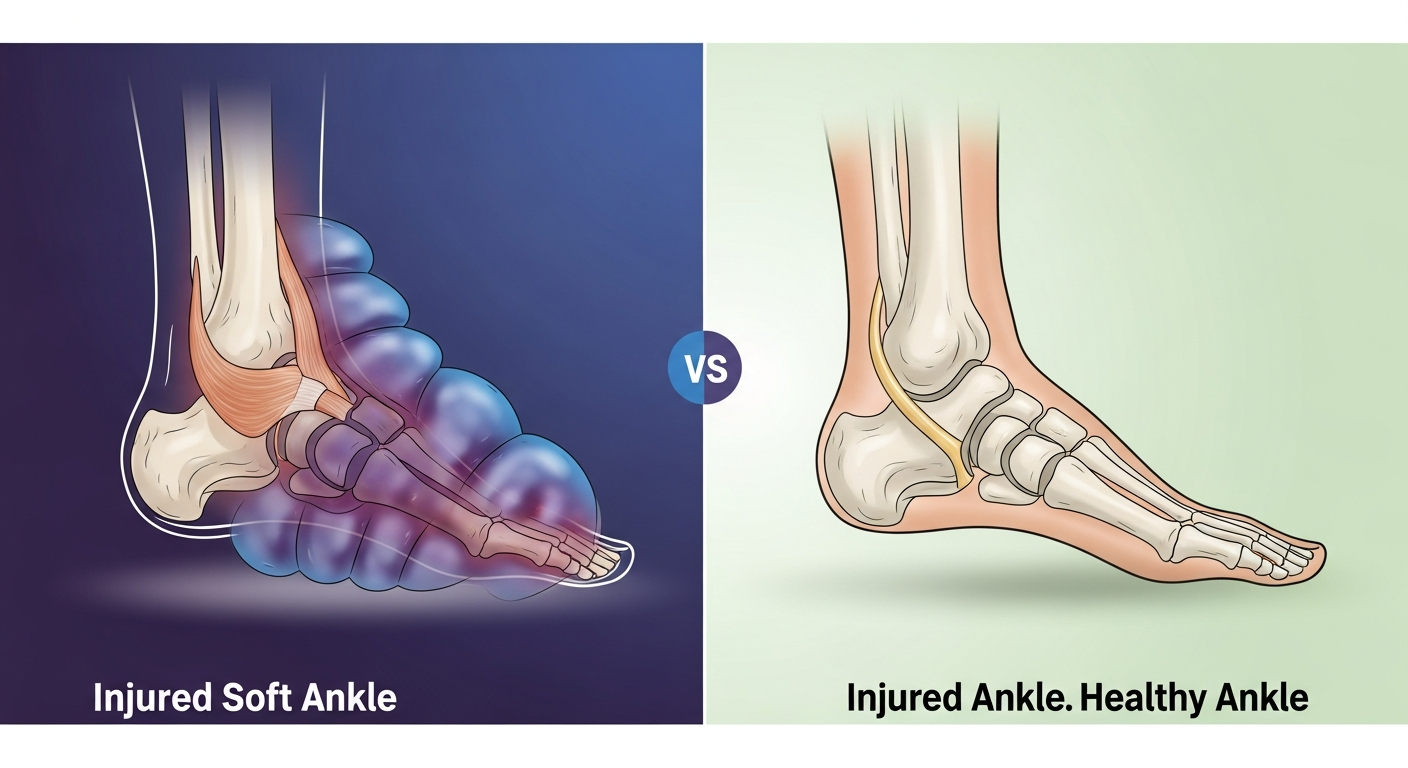 Contusion de la cheville : traitement et récupération