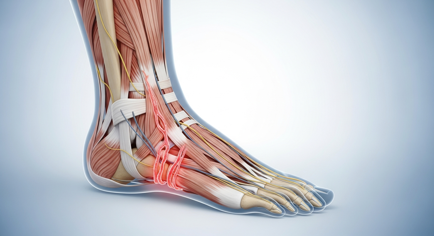 Déchirure musculaire cheville : causes et traitement